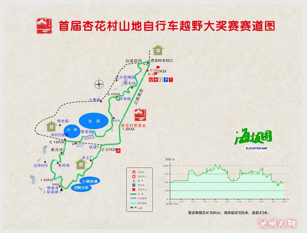 首届杏花村文化旅游区山地自行车越野大奖赛赛道详解