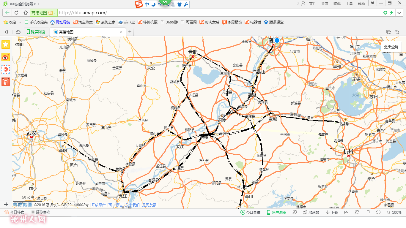 未来规划中的皖江高铁线路图(转自网友手绘) - 池州