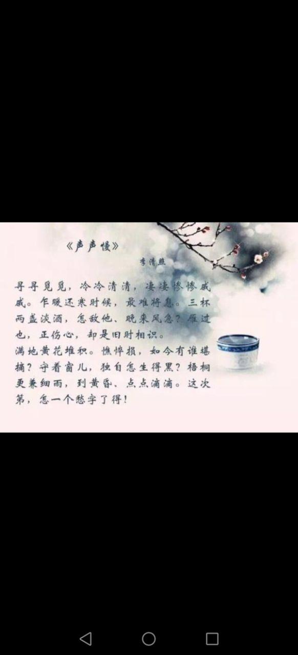 《声声慢～寻寻觅觅{宋}李清照》