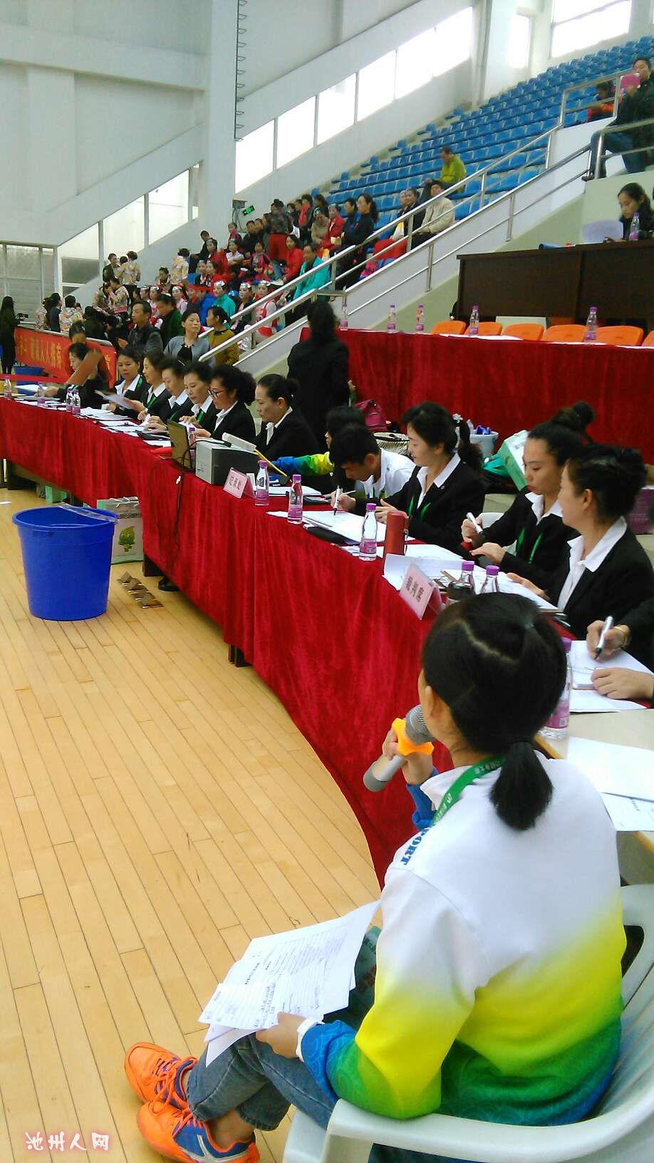 第六届全国绿运会健身秧歌,今天上午9点钟在池州杏花村中学体育场比赛