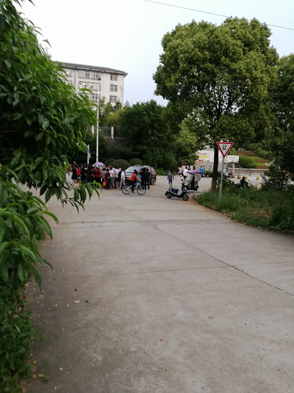 八中大门口发生小交通事故,电瓶车主倒地,人无大碍 - 池州民生 - 池州