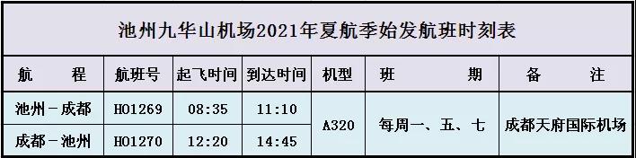 池州來往成都 ho1269/ho1270航班 將由成都雙流國際機場轉場至 成都